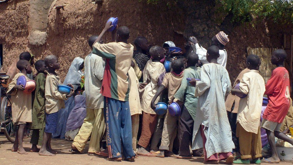 Almajiri children in Northern Nigeria begging for food