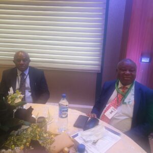 Vice Chancellor of UNN, Prof. Charles Arizechukwu Igwe (right), and Deputy VC (Admin), Prof. Patrick Okpoko (left) at the national launch in Abuja