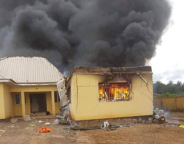 INEC Office in Enugu set ablaze by hoodlums