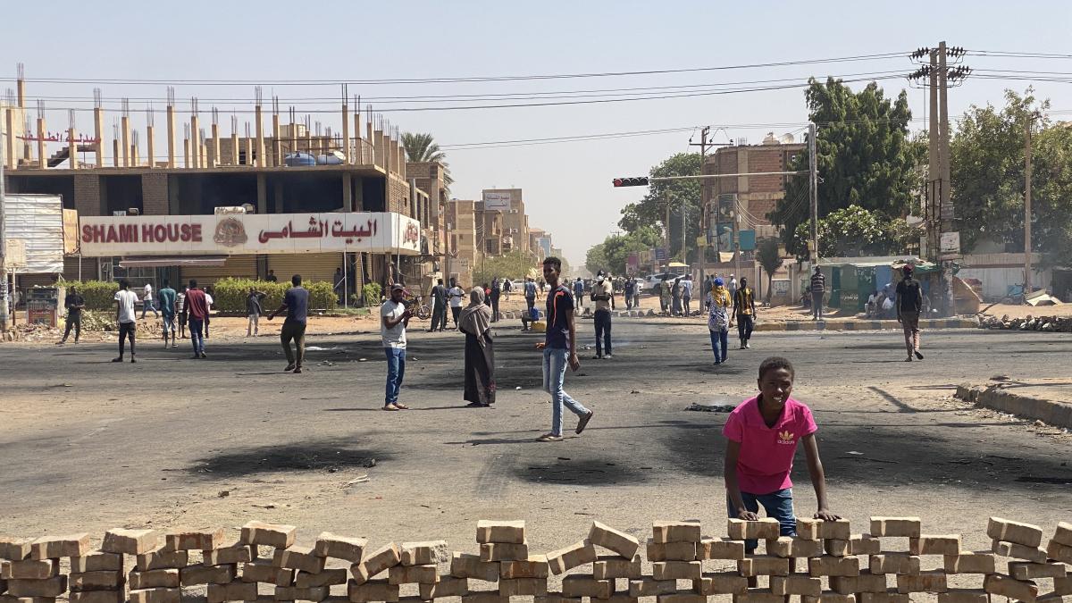 Protesters took to the streets in Khartoum in a show of defiance against the coup OMER ERDEM/GETTY IMAGES