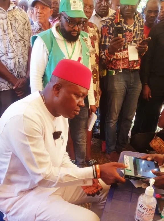 PDP governorship candidate in Anambra election Dr Ozigbo casting vote