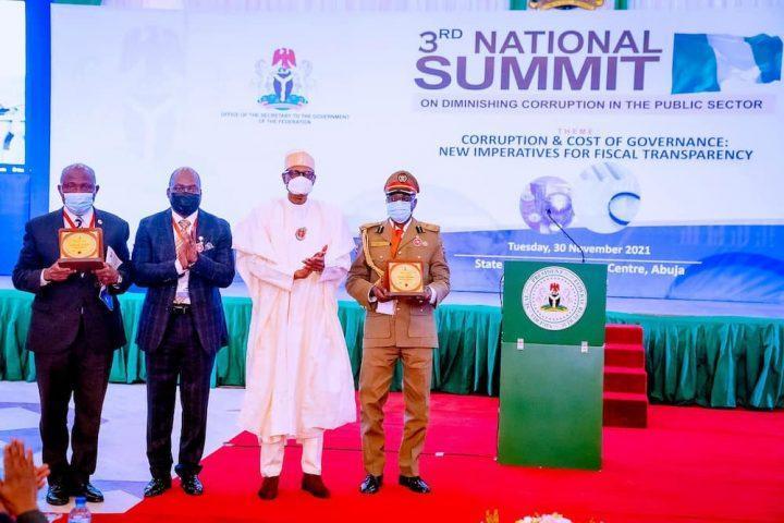 Buhari at National open summit on Diminishing Corruption in the Public Sector