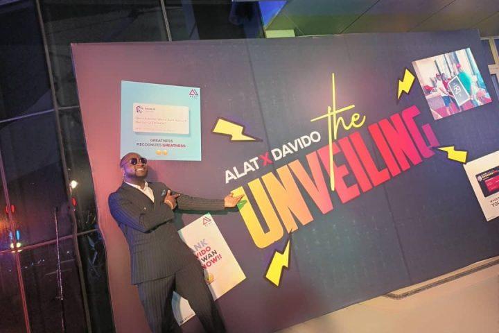 Davido at his unveiling as Brand Ambassador for Wema Bank's digital bank, ALAT By Wema 1