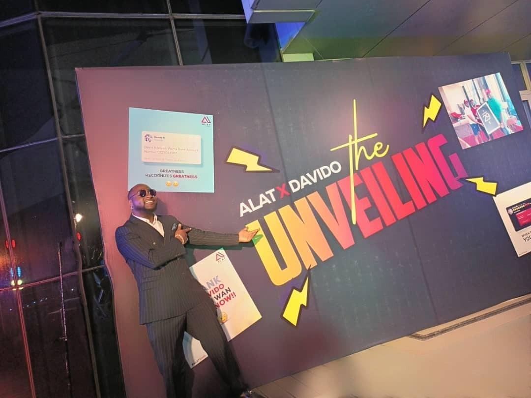 Davido at his unveiling as Brand Ambassador for Wema Bank's digital bank, ALAT By Wema 1