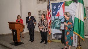 One of the guests speaking during the CID reception in Lagos