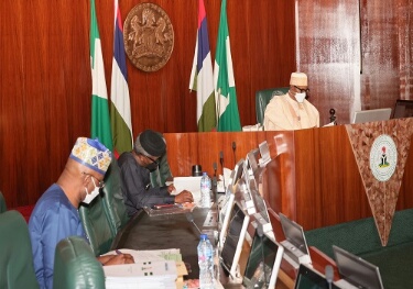 Buhari at Federal executive council meeting