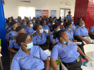 Police officers during the training