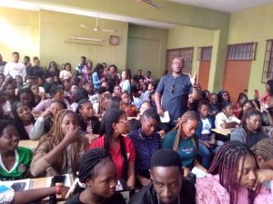 Students of Mass Communication Dept., UNN during the Town & Gown lecture session