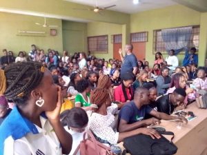 Students of Mass Communication Dept., UNN during the Town & Gown lecture session