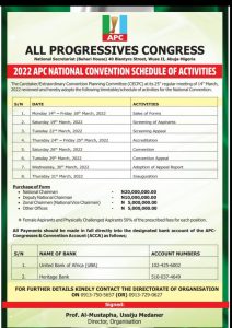 APC National Convention schedule