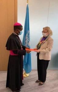 Archbishop Fortunatus Nwachukwu meeting the Director-General of the United Nations at Geneva, Tatiana Valovaya 