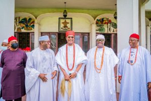 Fayemi Visits Obi Of Onitsha, Anambra Governor Soludo (Photos)