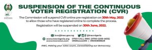 CVR Update: INEC Hits 9.5 million Fresh Registration Of Voters