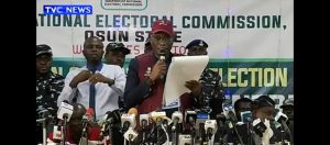 INEC Officially Declares Adeleke Winner Of Osun Guber Election