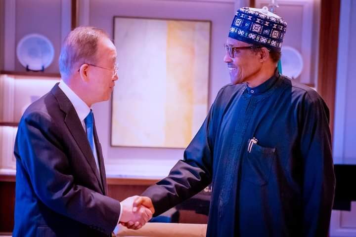 Ban Ki-Moon, Ex-UN Sec. General Commiserates With Buhari Over Flooding In Nigeria