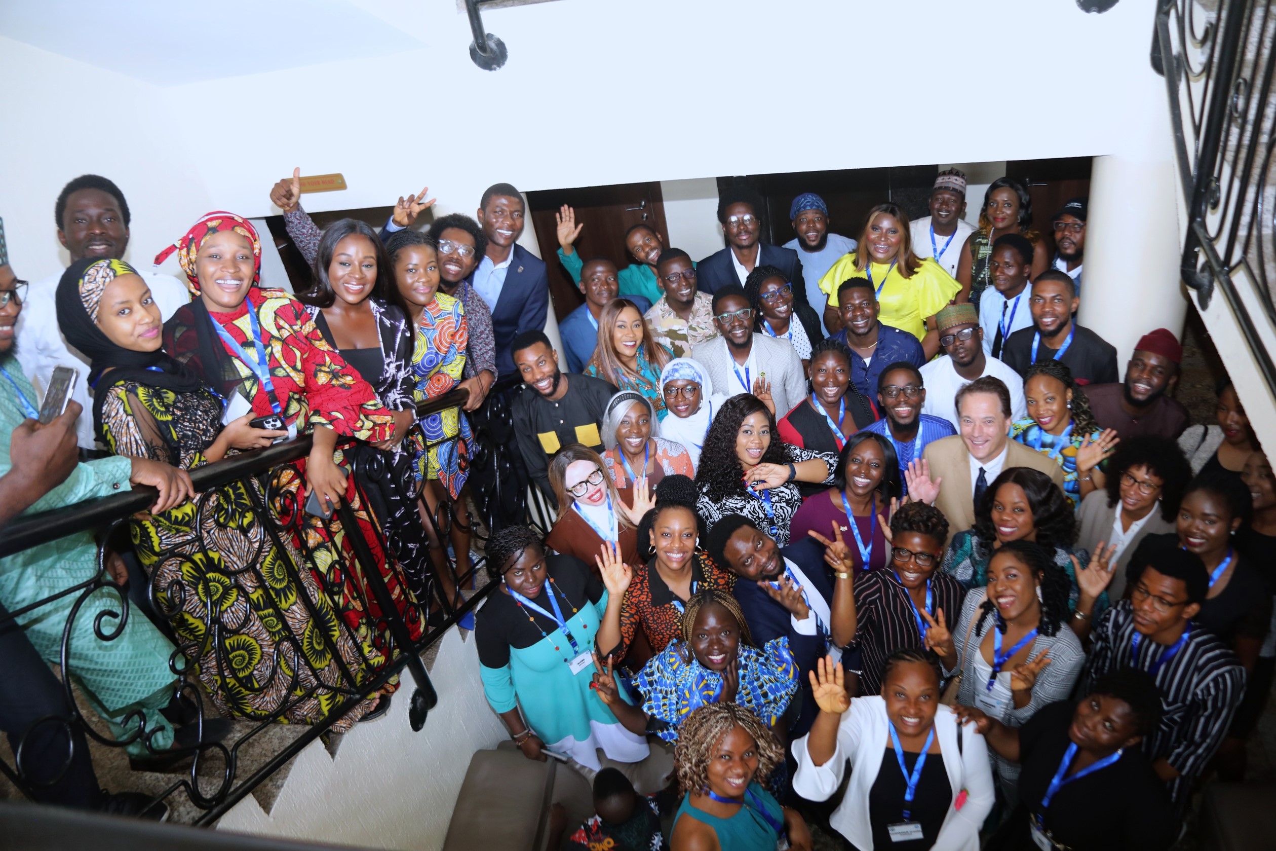  A cross section of the 2022 Mandela Washington Fellows at the Reunion Conference in Lagos.