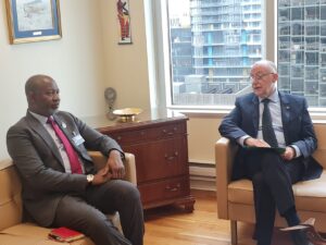 ICAO Council President, Salvatore Siacchitano with Aviation Minister, Senator Hadi Sirika during the Minister’s visit