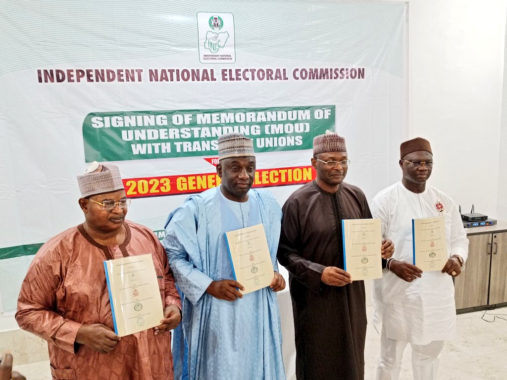 INEC Signs MoU With Transport Unions, 66 Days To Election