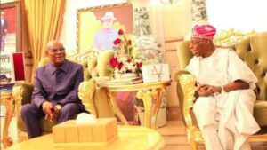 Photos: Obasanjo, Ex-Gov. Fayemi Visit Wike