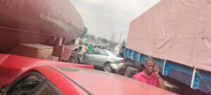 Happening Now: 50 People Escape Death As 10 Vehicles Crash On Lagos-Ibadan Road By Iyana-Oworo