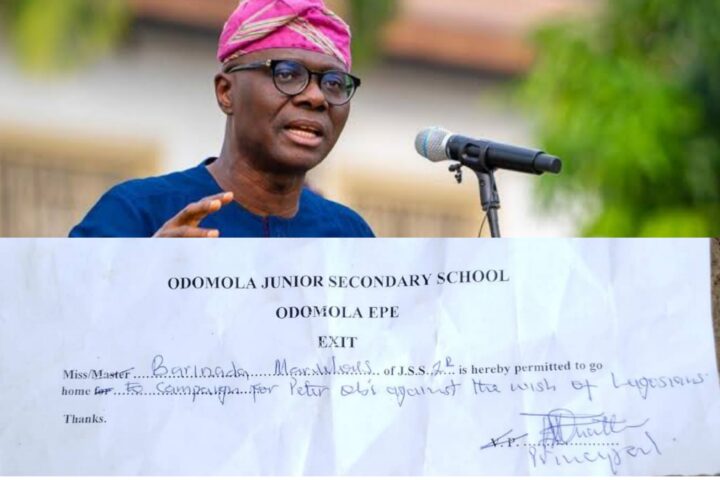 Sanwo-Olu Orders Probe Of School Principal Who Sent Student Home Over Peter Obi’s Poster