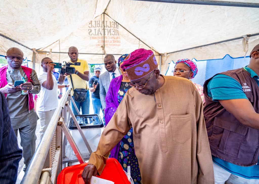 Guber Polls: Tinubu Casts His Vote In Ikeja, Lagos