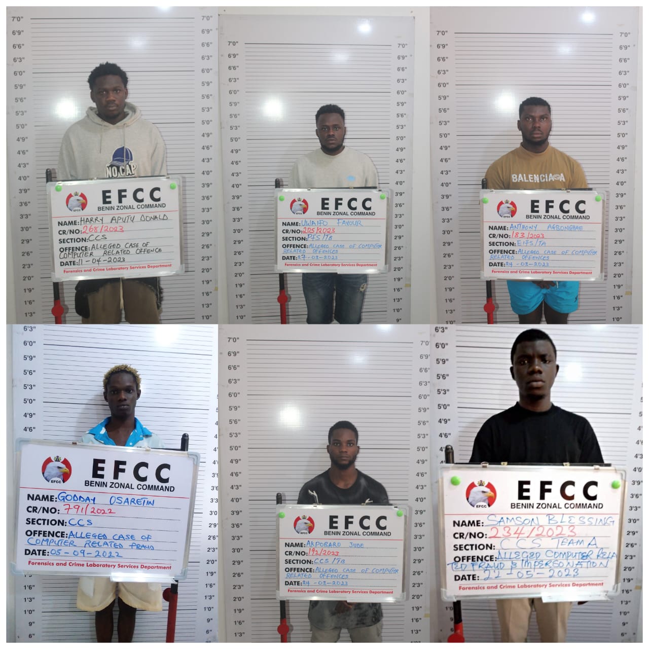 Court Sends 6 Internet Fraudsters to Jail in Benin City