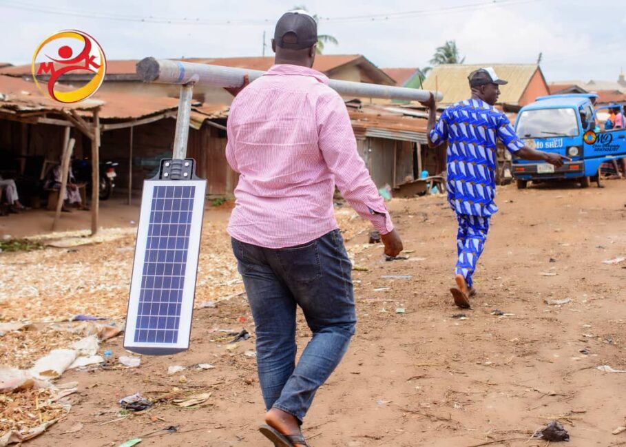 MOK Foundation Installs Solar Street Lights In Owode Market, Offa