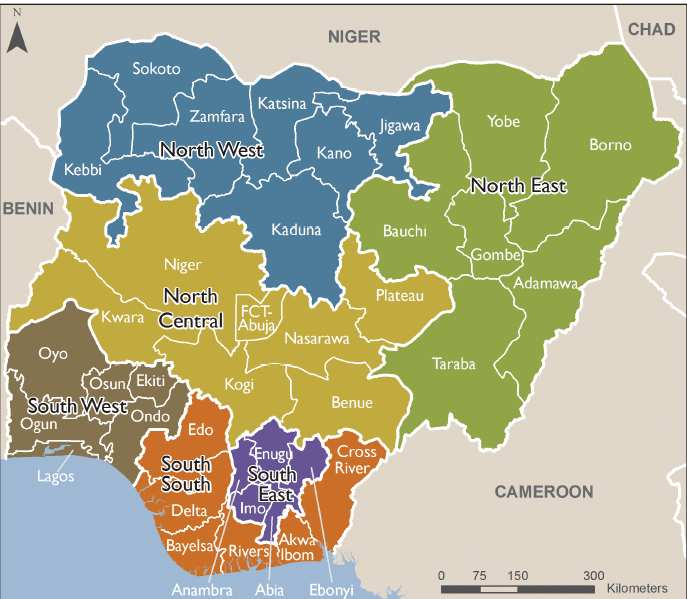 Geo political Zones in Nigeria Of all these regions seven states are located in the