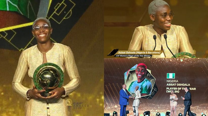 Nigerians commend Asisat Oshoala after winning th CAF award x