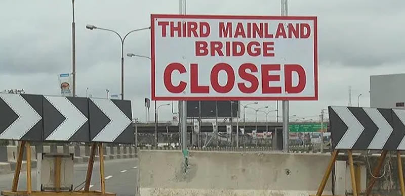 Govt Shuts Popular Lagos Third Mainland Bridge To Tackle Potholes