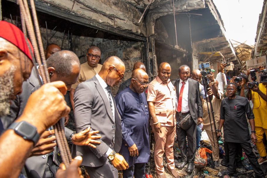  Otti Promises To Rebuild Shops In Aba Market Raised By Fire 