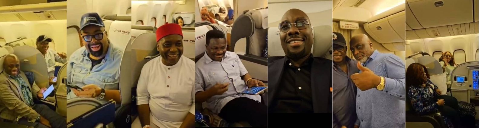 Video: Aviation Minster, Keyamo, Obi Cubana, Ozekhome, Senator Ubah, Other Top Nigerians Relish Air Peace Lagos-London Flight