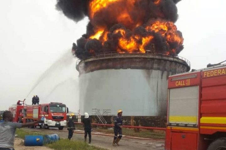 Just In: Fire Outbreak At NNPC Terminal In Lagos