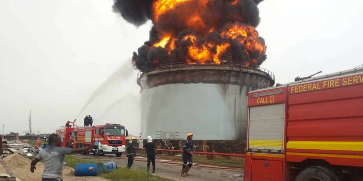 Just In: Fire Outbreak At NNPC Terminal In Lagos