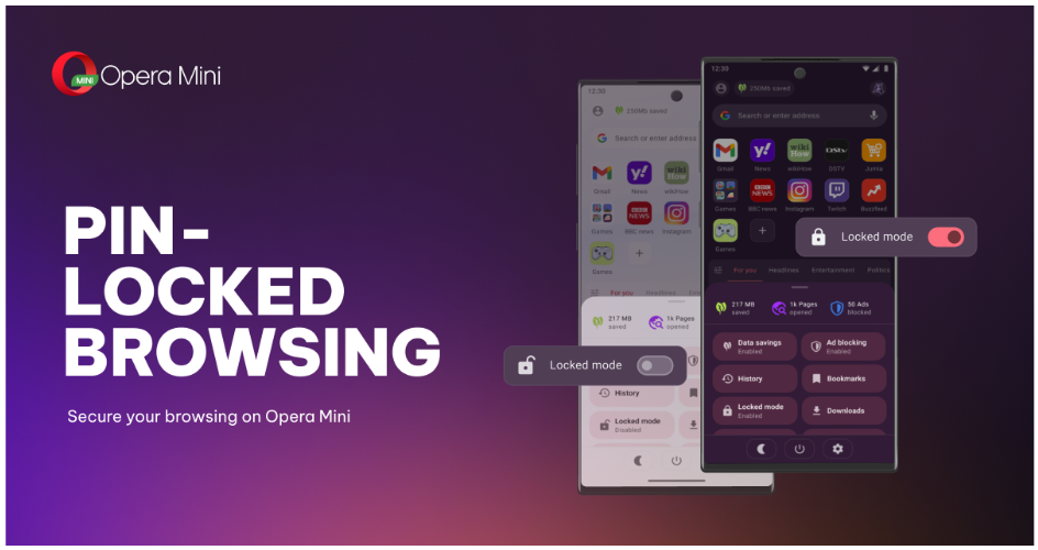 Opera Mini launches Locked Mode for PIN protected browsing