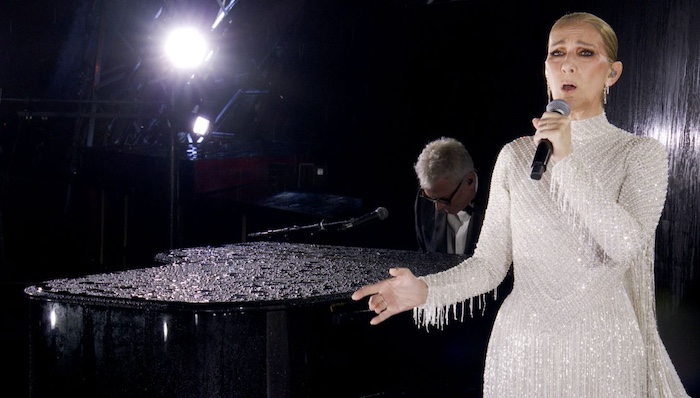 Celine Dion sings in paris