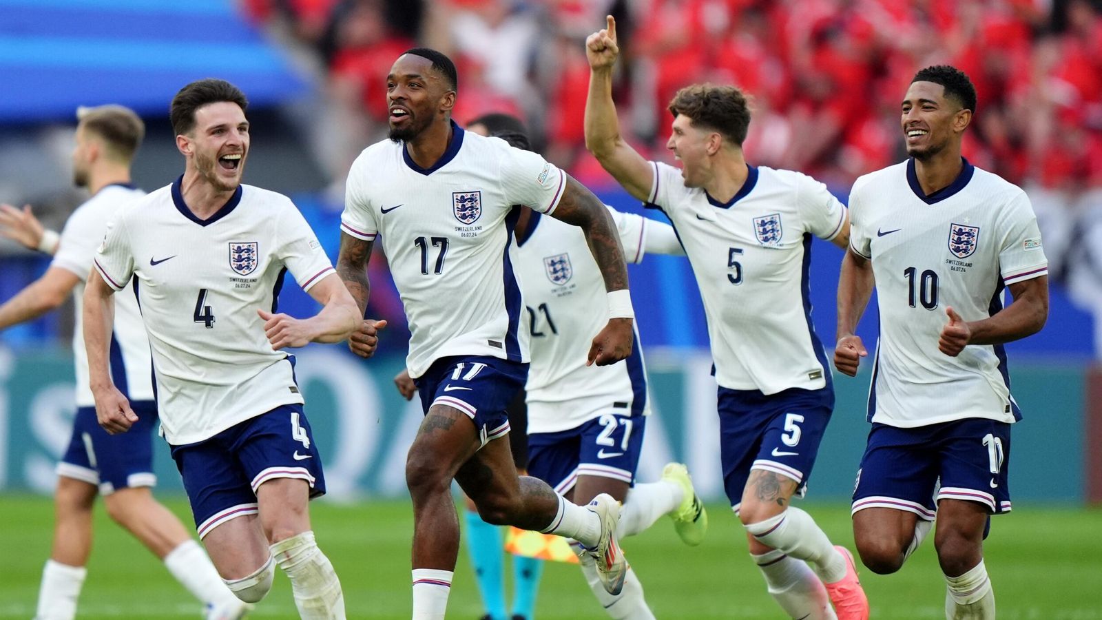 Three Lions jubilate after overcoming Switzerland