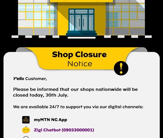 mtn closes offices nationwide