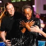 DJ Cuppy during her water baptism in Uk'