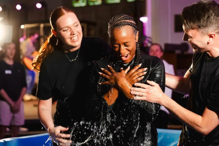 DJ Cuppy during her water baptism in Uk'