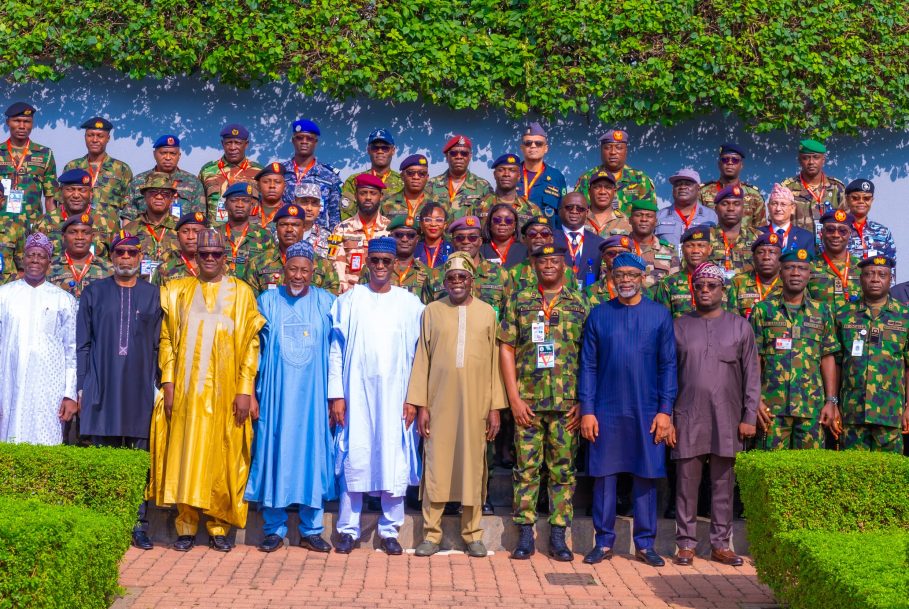 Tinubu with National Defence College Officials