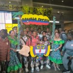 falconets on arrival at the Bogota Airport in Colombia