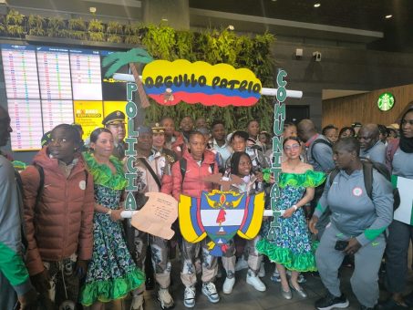 falconets on arrival at the Bogota Airport in Colombia