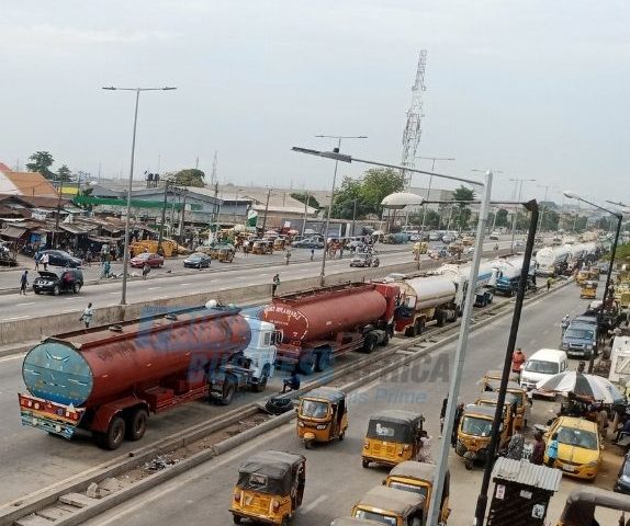 fuel scarcity stranded petrol tankers in Lagos