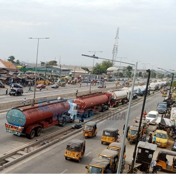 fuel scarcity stranded petrol tankers in Lagos