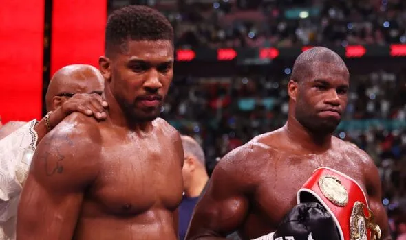 Anthony Joshua and Daniel Dubois after sweating it out at Wembley