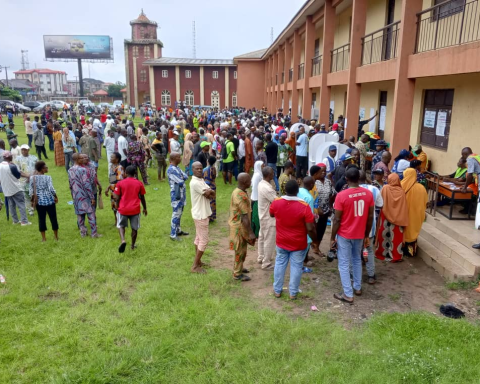 Emokpae Model Primary School, Mission Road, Benin City one of the centres of ongoing election