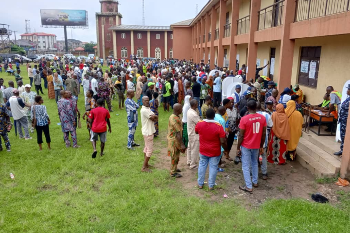 Emokpae Model Primary School, Mission Road, Benin City one of the centres of ongoing election