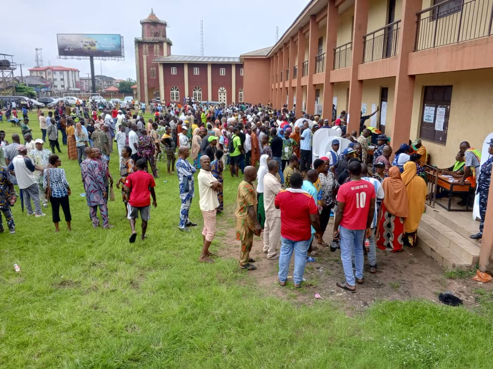 Emokpae Model Primary School, Mission Road, Benin City one of the centres of ongoing election